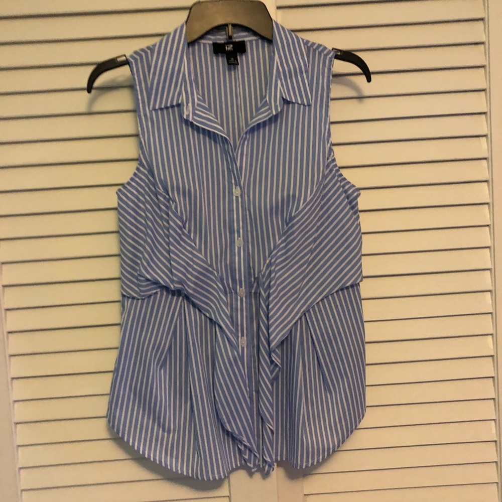 Blue and White Striped Tank Top